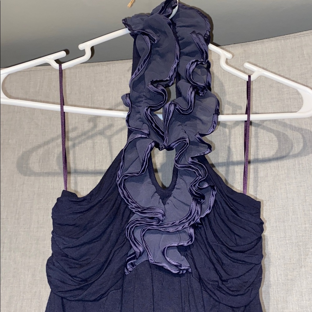 Express Purple Ruffled Halter Top - Picture 2 of 3